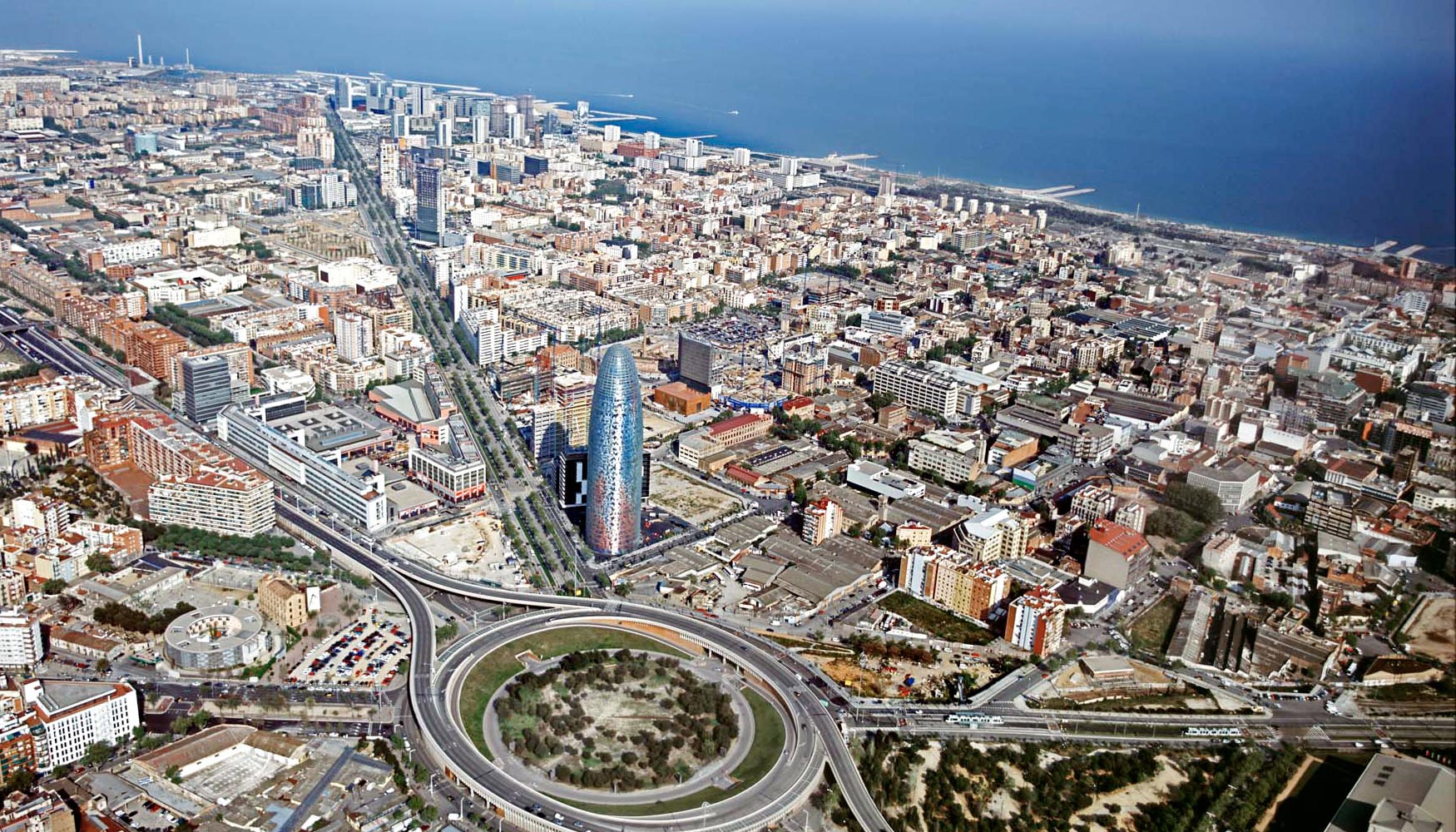 Vista area del distrito 22@ de Barcelona