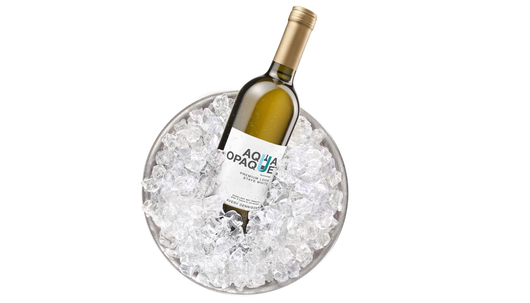 Avery Dennison presenta la tecnologa Aqua Opaque para mantener la blancura de las etiquetas sin revestimiento de vino hmedas...