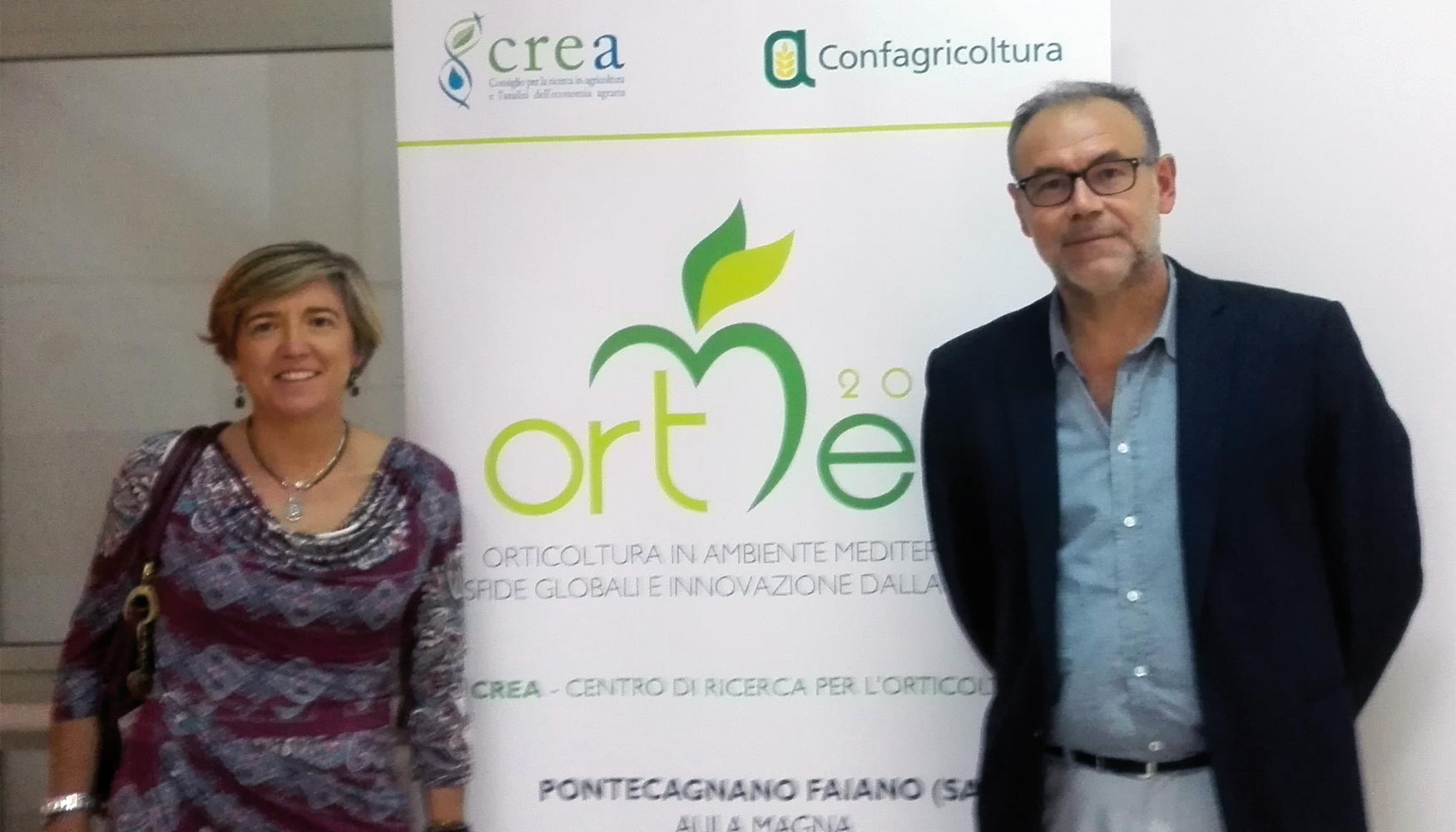 M Carmen Galera, directora general del Centro Tecnolgico Tecnova, junto al profesor Giancarlo Colelli