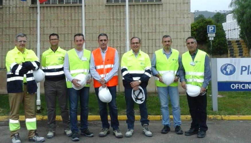 Los alcaldes de Soneja, Segorbe y Sot de Ferrer visitan la planta del Grupo Saint-Gobain Placo