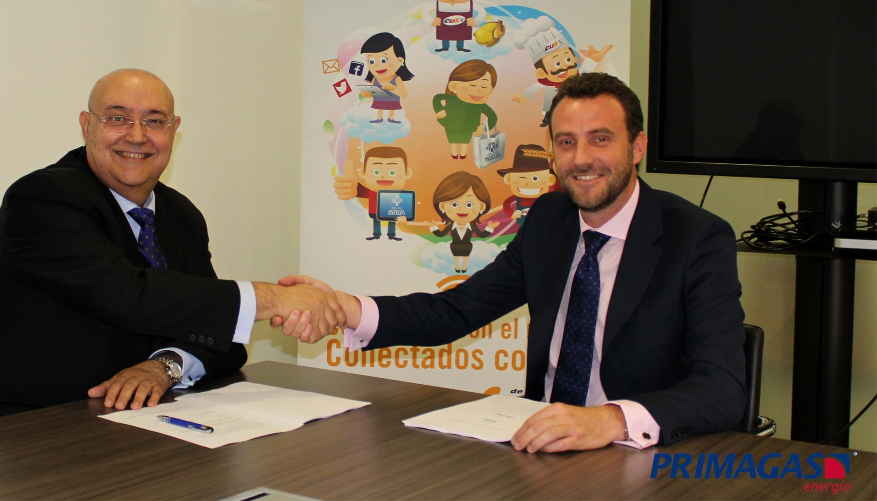 Javier Rodrguez, CEO de Nutreco Iberia, y Joost Korver, director general de Primagas Energa