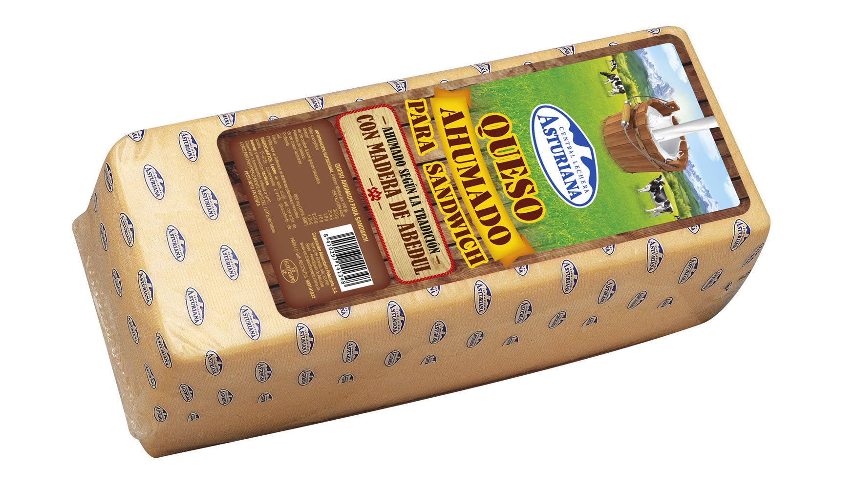 Queso ahumado en barra, elaborado con leche de Central Lechera Asturiana, premiado en el �Wolrd Cheese Adwards�