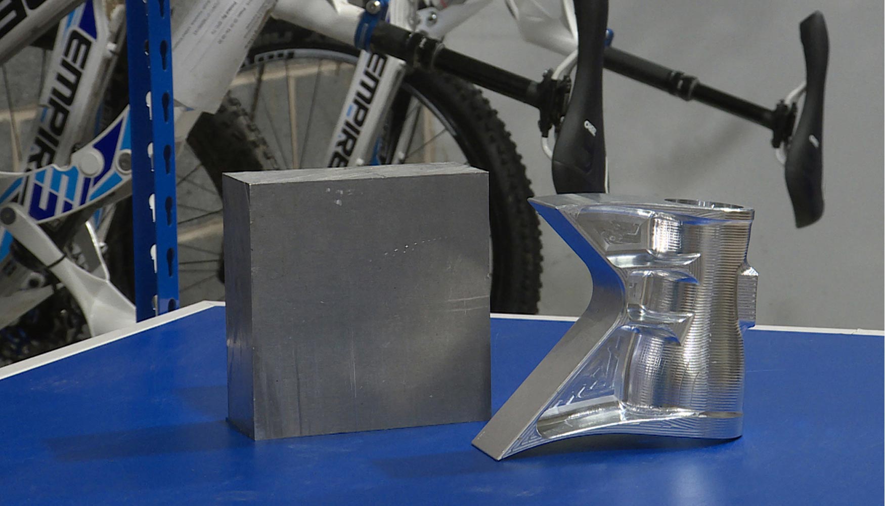 Ejemplo de una pieza mecanizada para el nuevo modelo de bicicleta de Empire Cycles