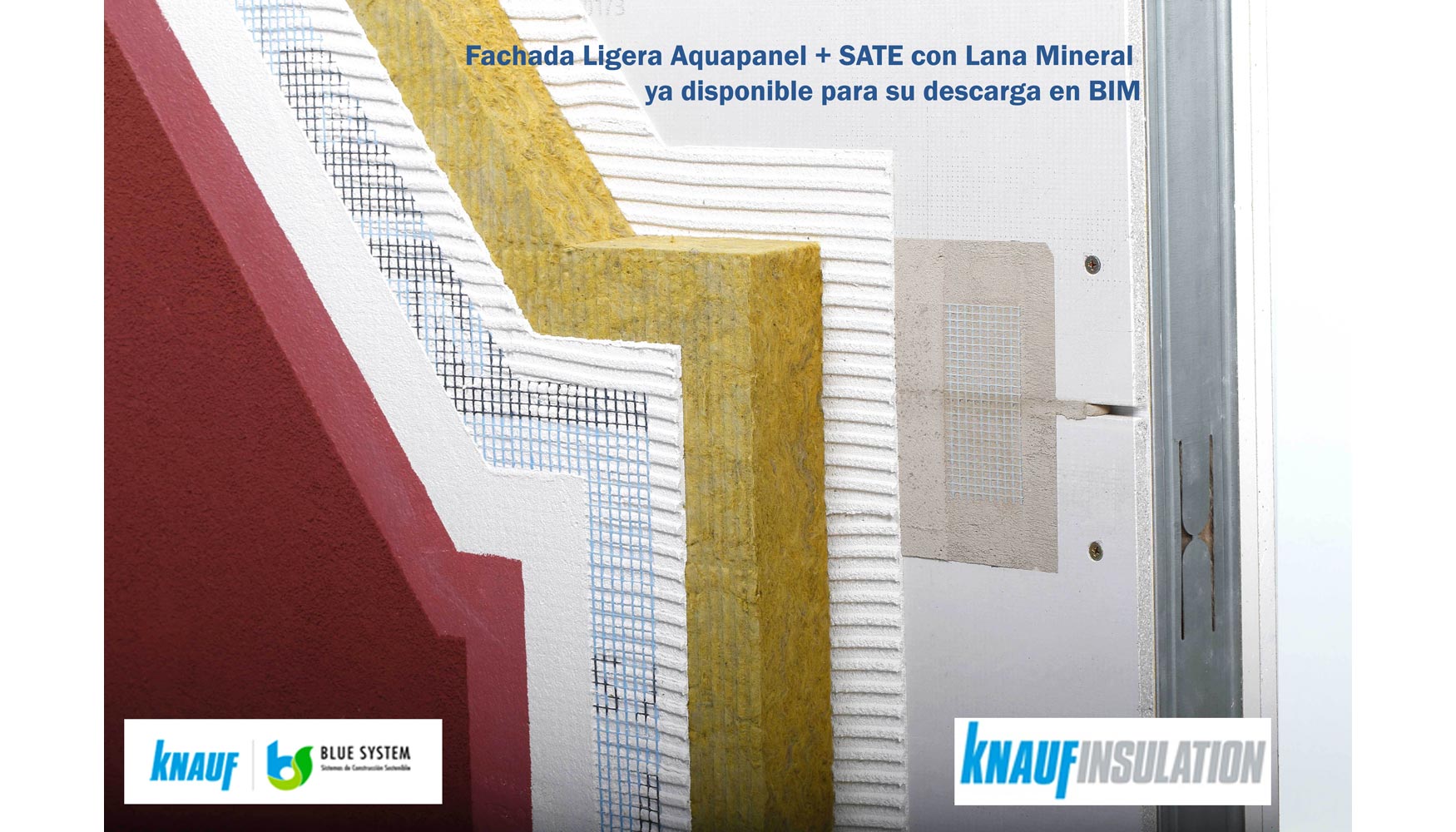 El Grupo Knauf aade a su catlogo BIM el sistema de Fachada Ligera Aquapanel + SATE con Lana Mineral
