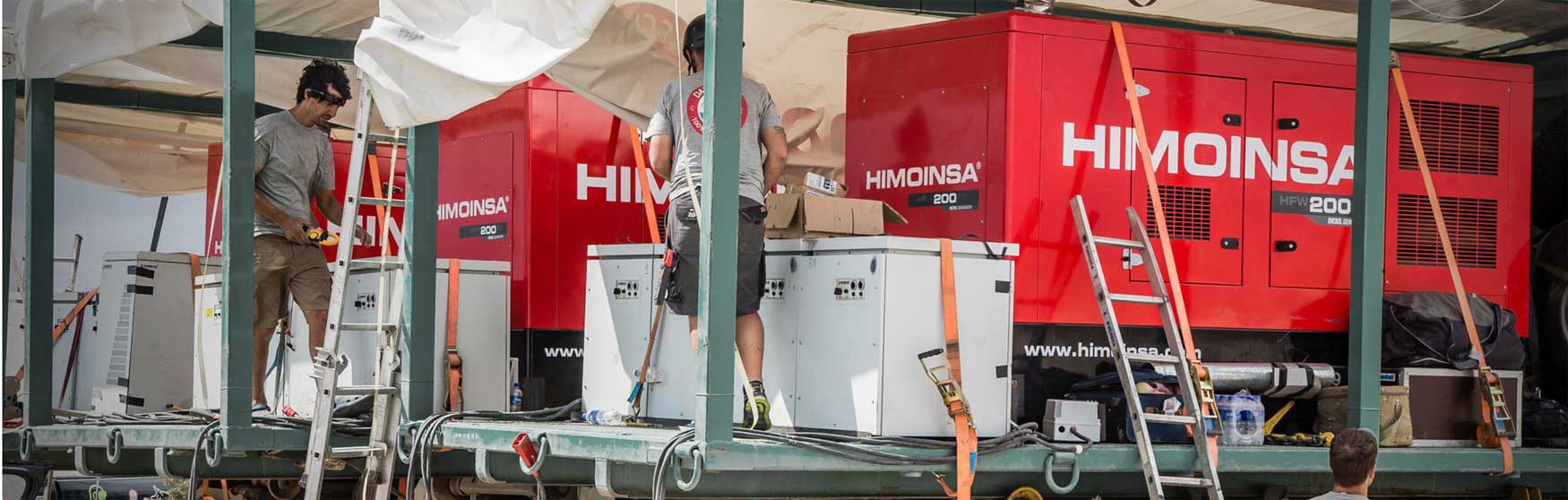Grupos electrgenos Himoinsa empleados para la carga de la batera del vehculo elctrico EcoPowered