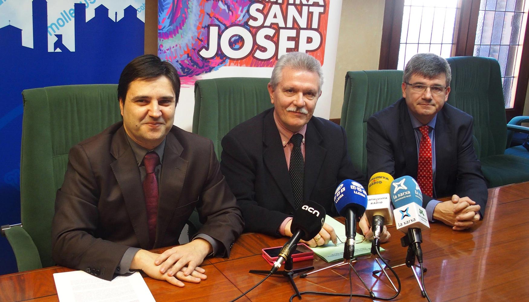 De izquierda a derecha, el director de Fira de Mollerussa, Poldo Segarra; el director general de alimentacin...