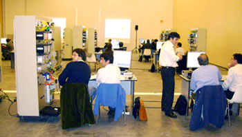 One of the six rooms of practical sessions with Rockwell Automation hardware