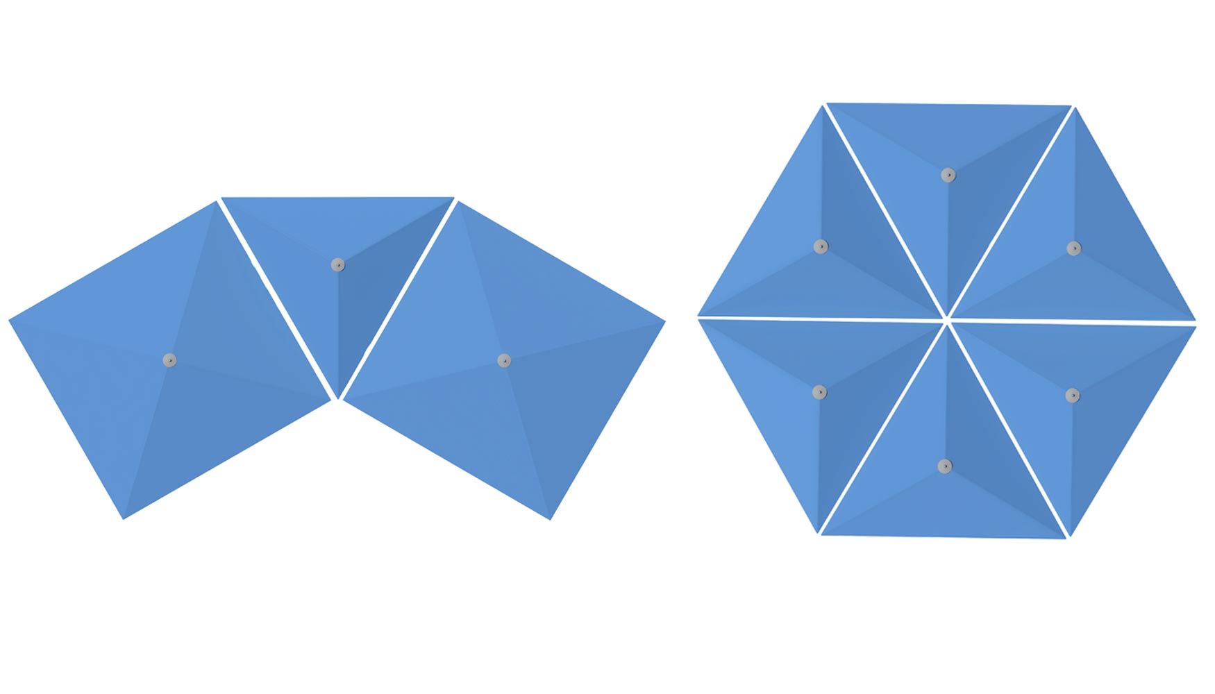 Diferentes configuraciones de Triangolo, de Caravita