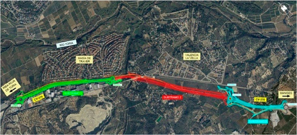 Figura 10. Vista de la cantera y las obras de acondicionamiento para la creacin de las vas para ciclista