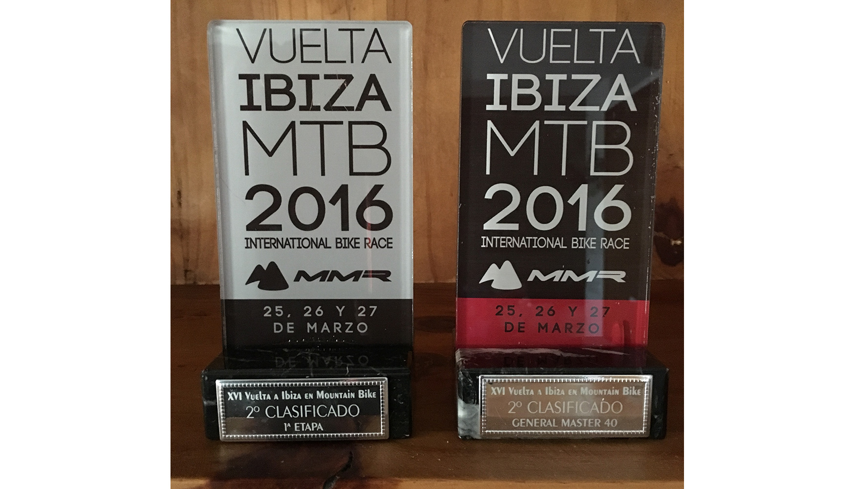 Trofeos obtenidos por nuestro compaero Angel Marco durante la Vuelta a Ibiza en BTT