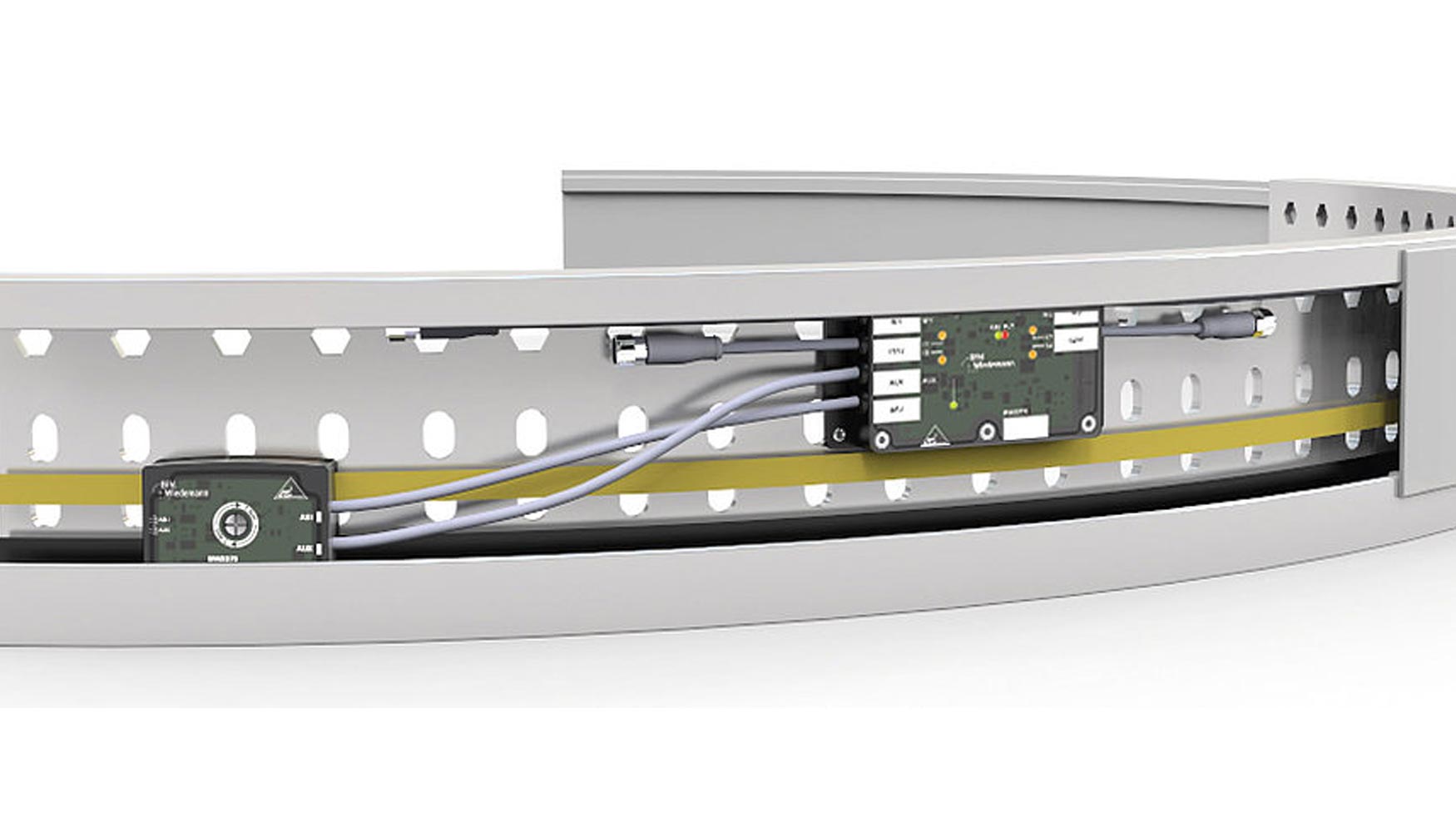 Mdulo de accionamiento con distribuidor pasivo integrado (BW3278, BW3290) en el canal de cables