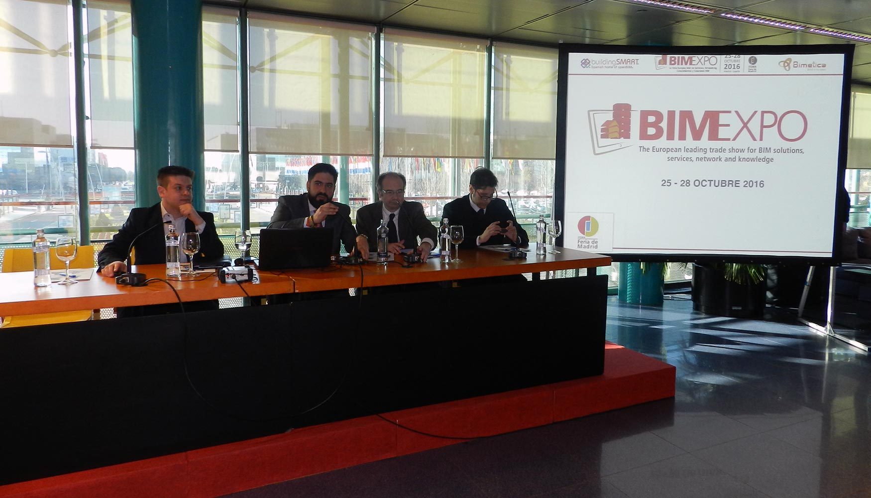 De izda. a dcha.: Pablo Callegaris, Ral Calleja, Ferrn Bermejo y Cristbal Bernal, durante la presentacin de Bimexpo...