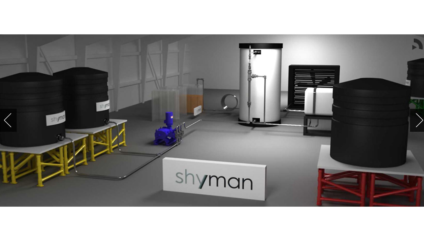 Vista 3D del diseo de la planta Shyman