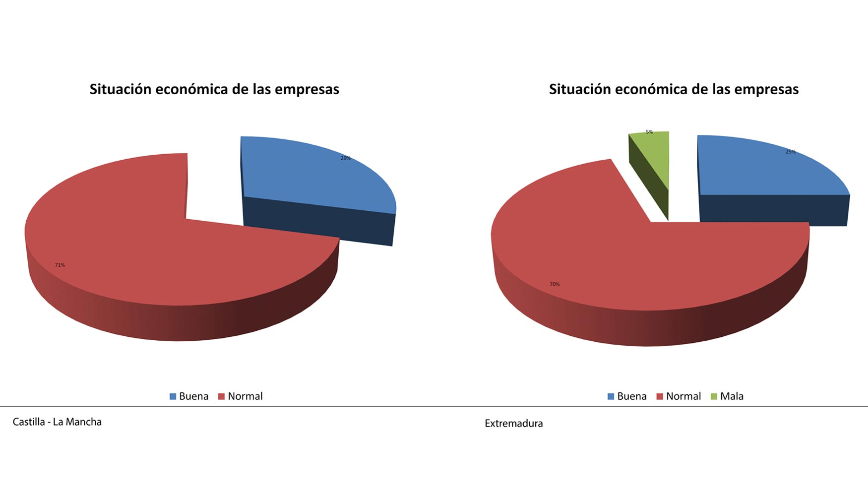 Situacin econmica de las empresas en Castilla - La Mancha y Extremadura