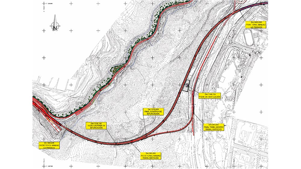 Figura 2: Planta de trazado de los tneles del Sector 1 AVO