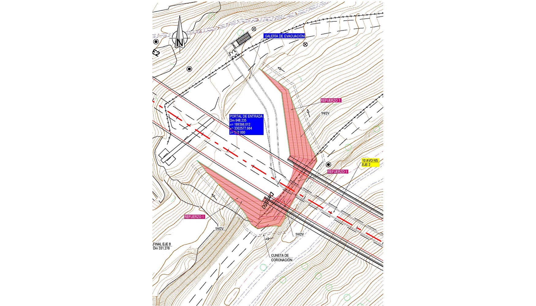 Figura 14: Planta de excavacin del Portal Norte