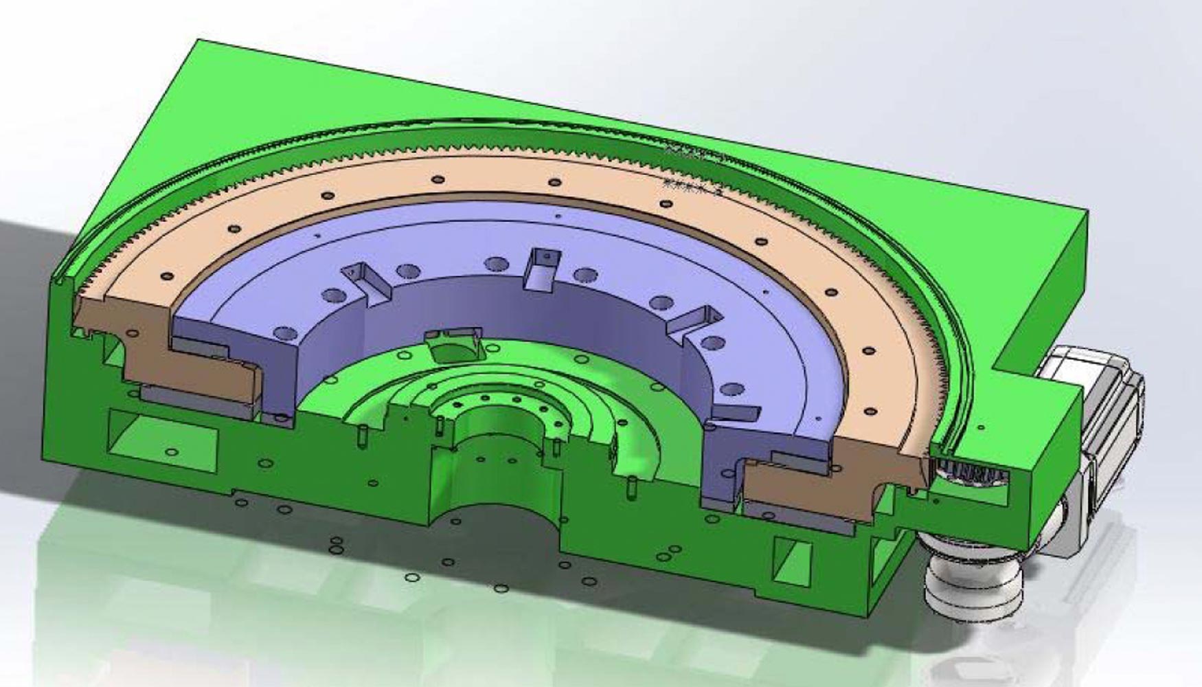 Figura 16. Vista en Corte del Diseo 3D cavidades de elevacin