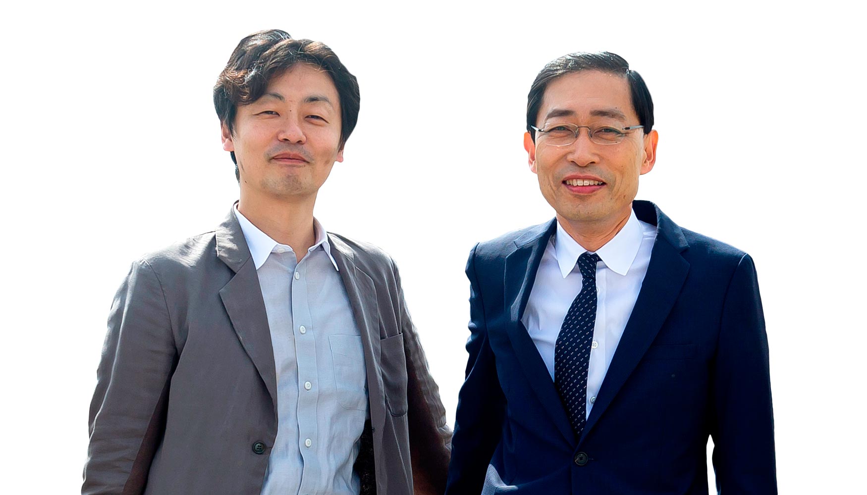 Tadao Kamei, a la derecha, y Takeyuki Katsuya, CEO y director general de la direccin de diseo, respectivamente, de Nikken Sekkei...