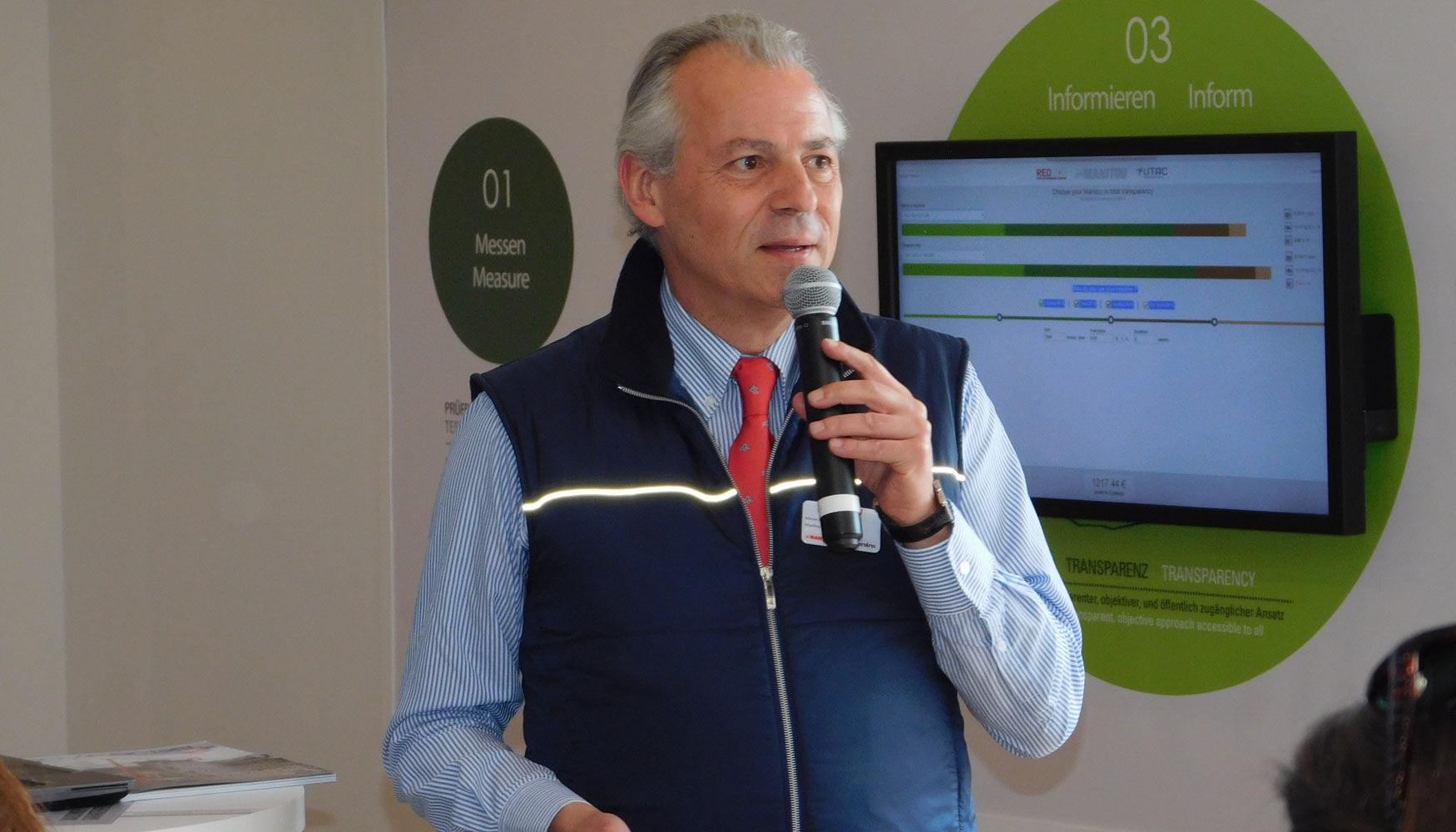 Michel Denis, presidente y CEO de Manitou Group, durante la rueda de prensa