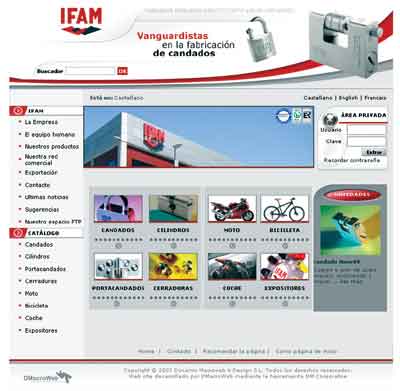 Pagina principal de la nueva web de Ifam