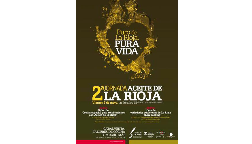 Cartel de la II Jornada del Aceite de La Rioja, que se celebrar el prximo 6 de mayo