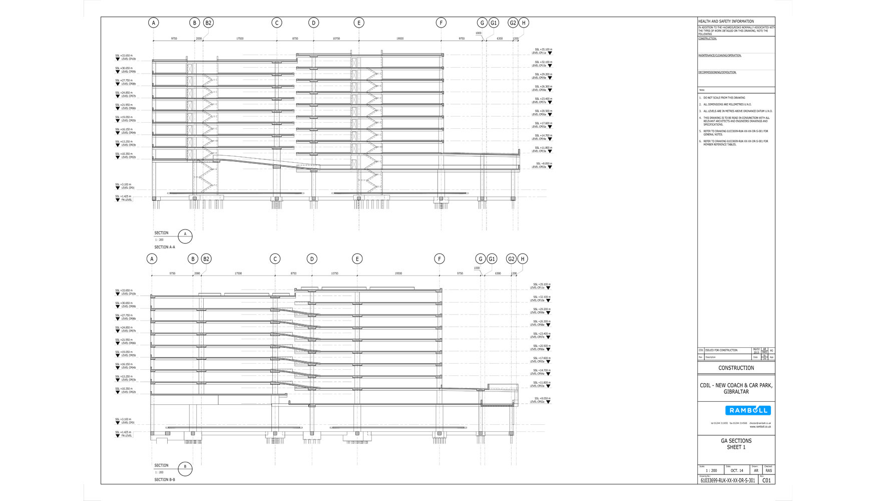 Dise�o de la estructura del parking a 11 plantas realizado por Freyssinet