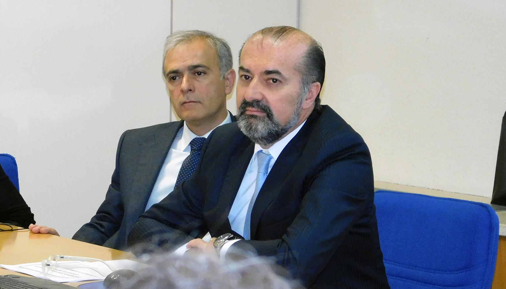 Aniceto Zaragoza (derecha) durante su intervencin