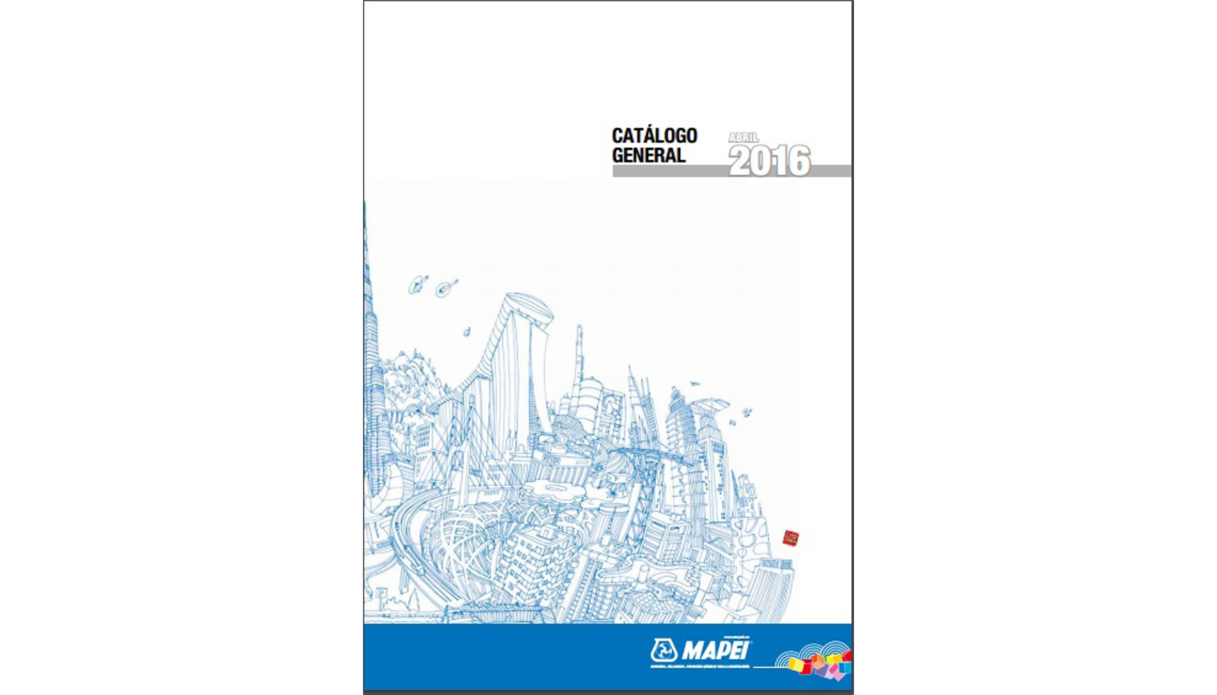 magen de la portada del Catlogo General 2016 de Mapei