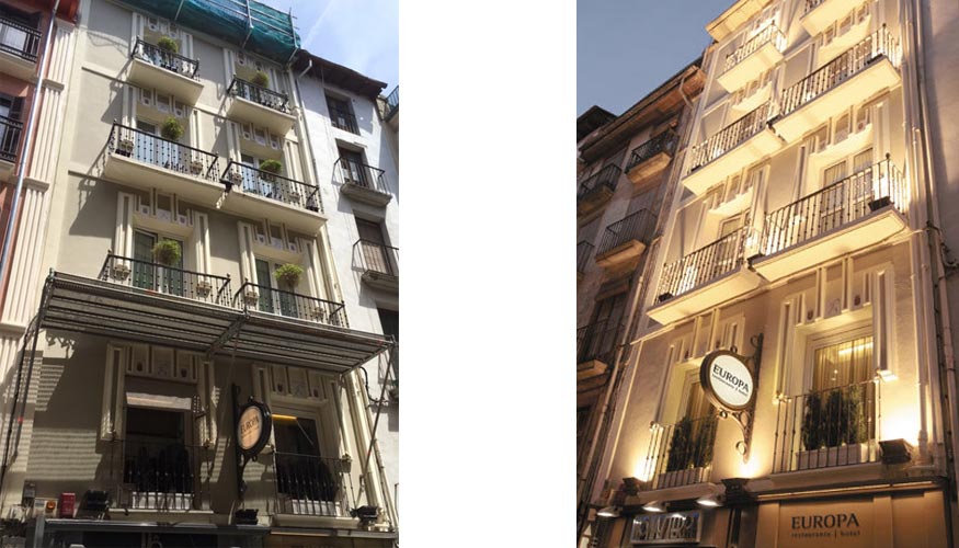 El Hotel Europa de Pamplona ha mejorado su aislamiento acstico y su eficiencia con la rehabilitacin de sus ventanas