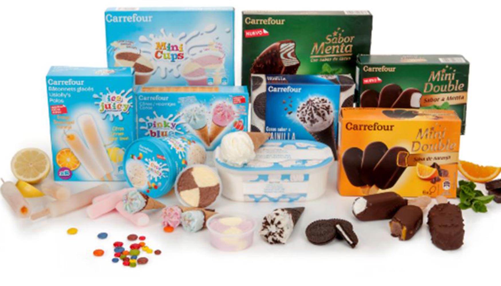 Variedades de helados de Carrefour