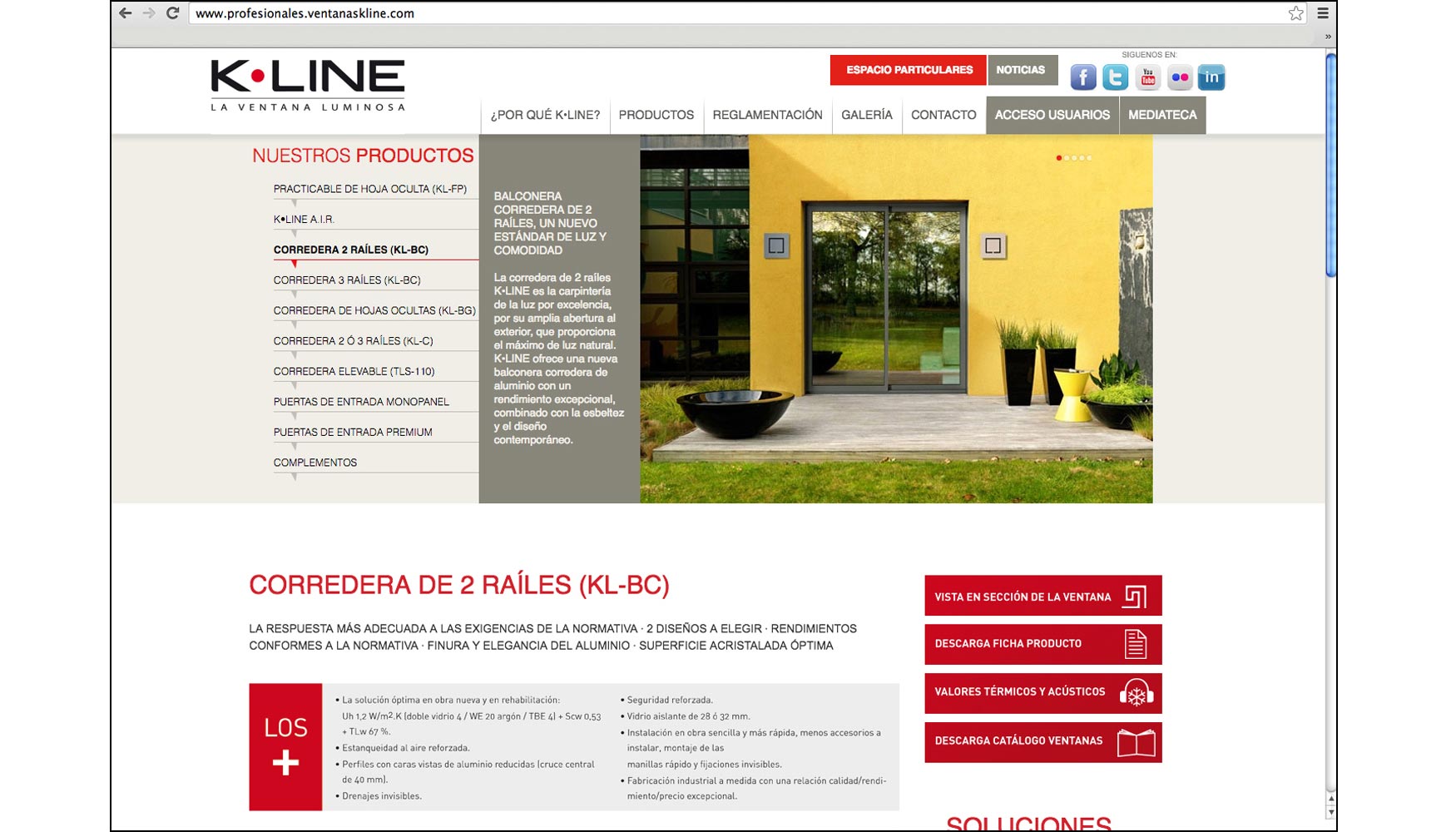 La nueva web incluye informacin detallada para profesionales de todos los productos de K-Line