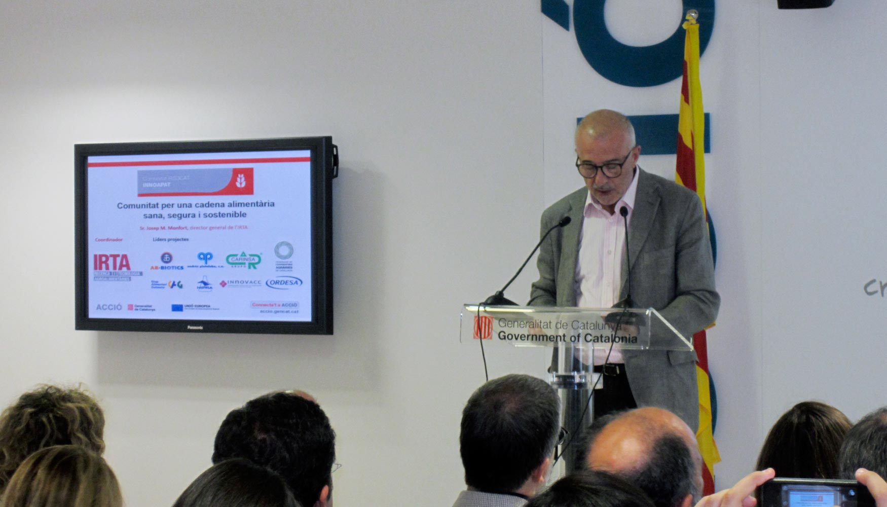 El director general del IRTA, Josep Maria Monfort, presenta la comunidad Innopat en la sede de Acci