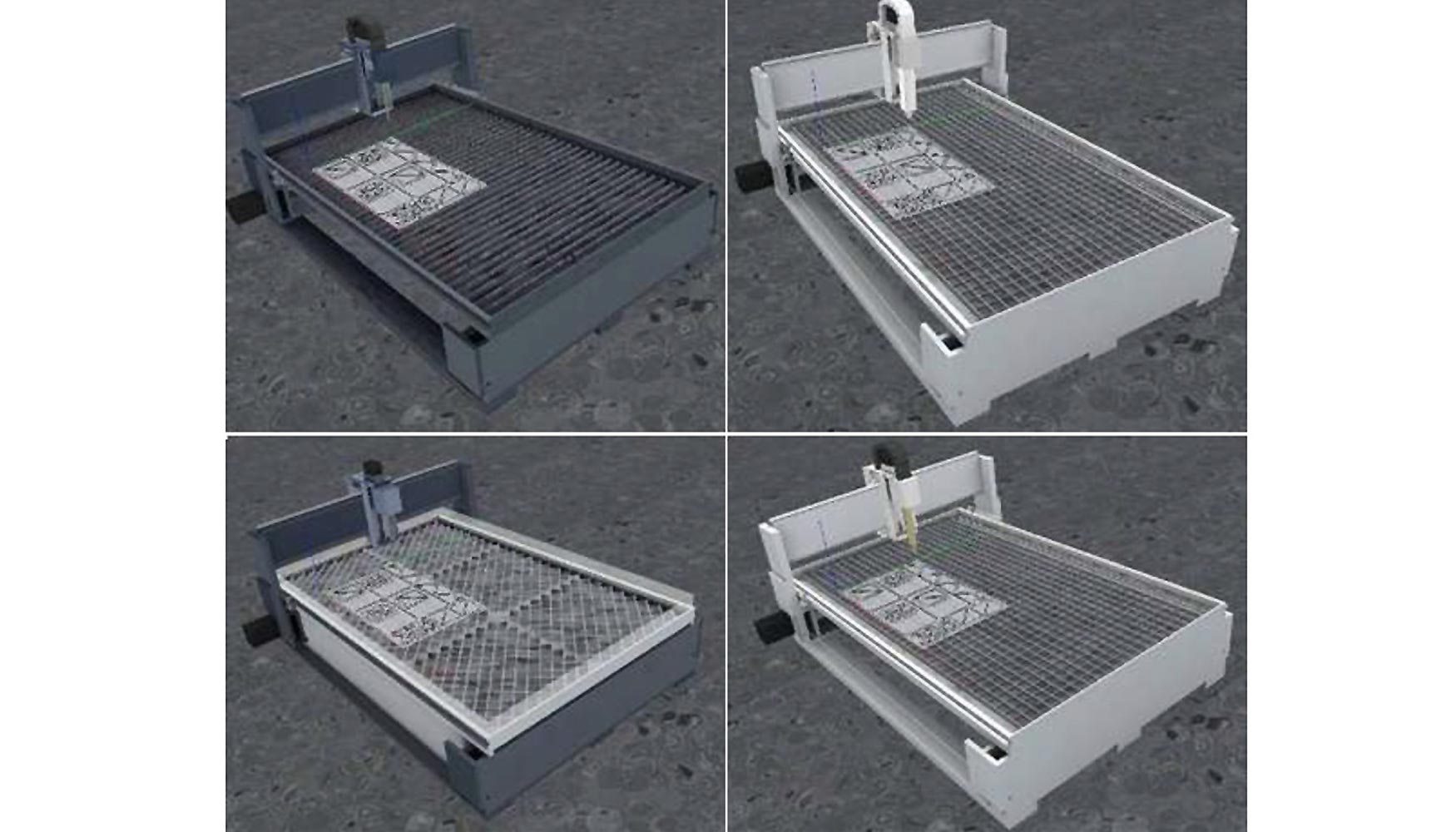 Figura 3. Modelos 3D de las mquinas de corte lineal. Hay una versin distinta segn la tecnologa utilizada (plasma, laser, oxi-corte y agua)...