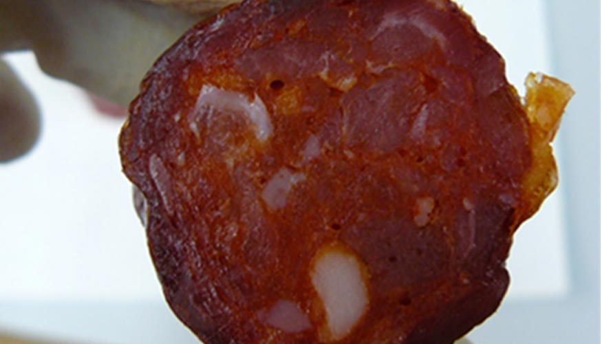 Figura 3. Chorizo reformulado con gel de konjac como sustituto de grasa animal