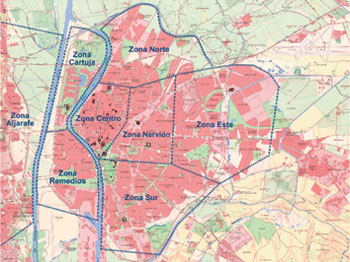 Zonificaci�n del mercado de oficinas en Sevilla