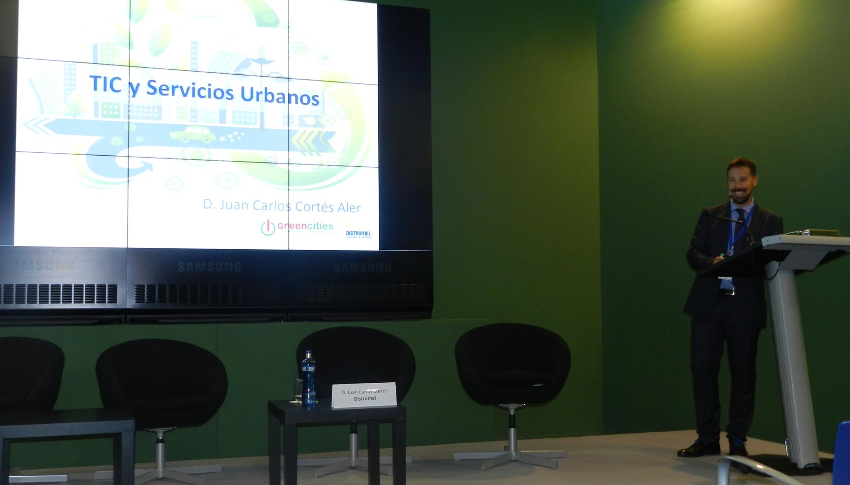 Juan Carlos Corts, project manager de Distromel, durante la presentacin de la compaa en Greencities