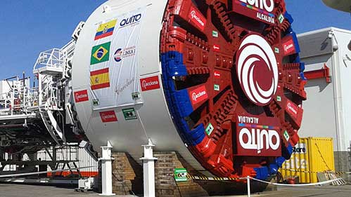Tuneladora empleada por Acciona en las obras de Quito