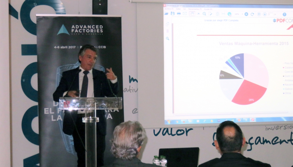 Eduard Farran, vicepresidente de Aimhe, repas las ventas de la mquina-herramienta en Espaa en 2015