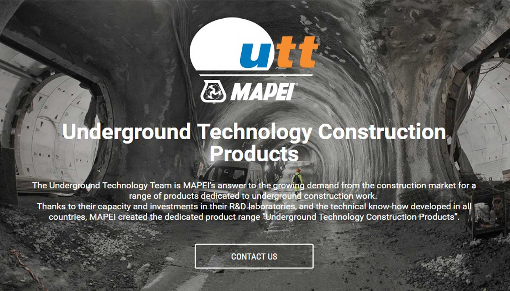 Nueva web de la divisin Underground Technology Team (UTT) de Mapei