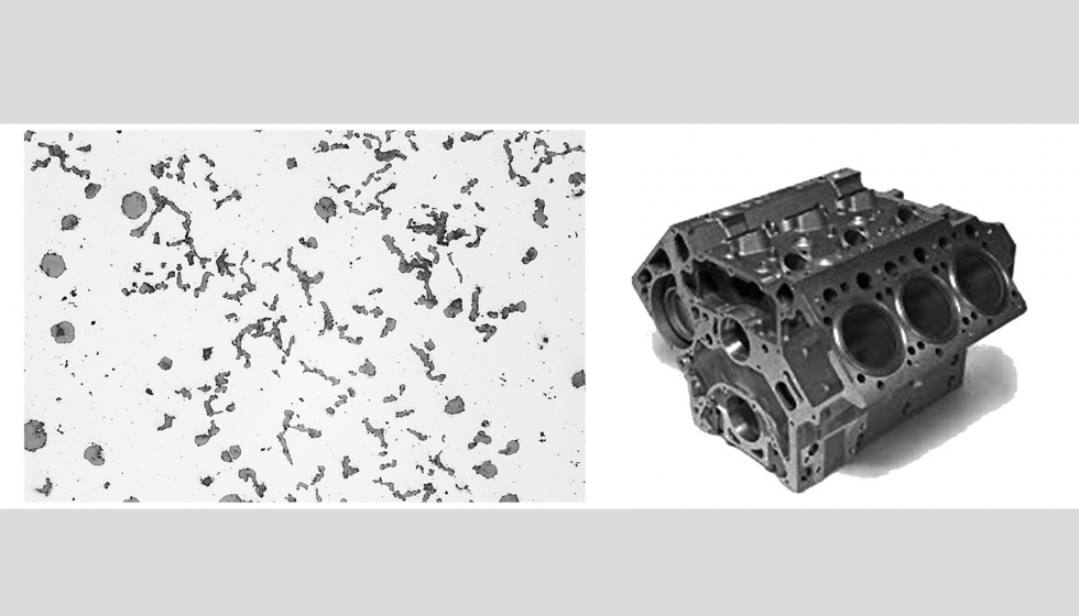 Figura 8. Fundicin CGI o Gris Vermicular y bloque de motor en fundicin CGI o gris vermicular