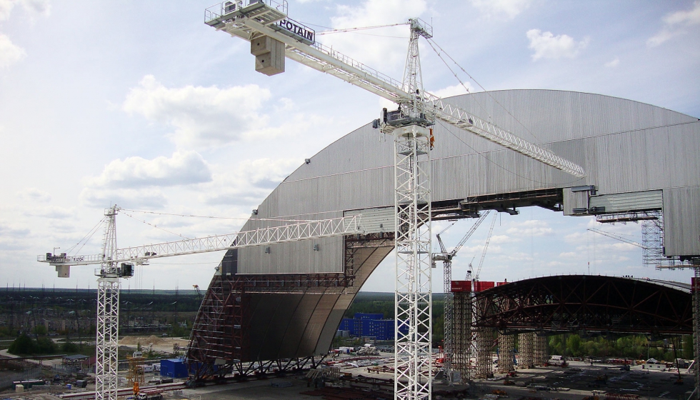 Gras Potain en las obras de Chernobyl
