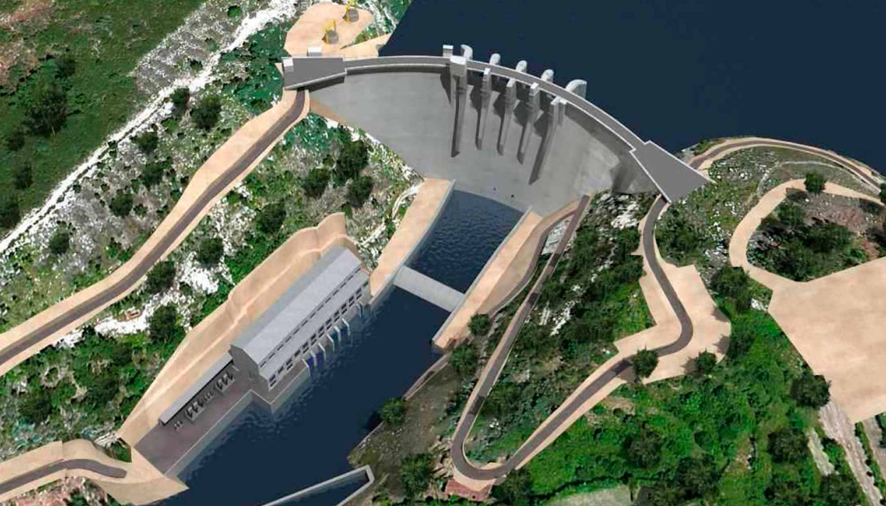 Infografa de la central hidroelctrica Daivoes, Portugal