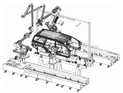 Fig. 2: Sistema de soldadura lser de CO2 para techos de automvil