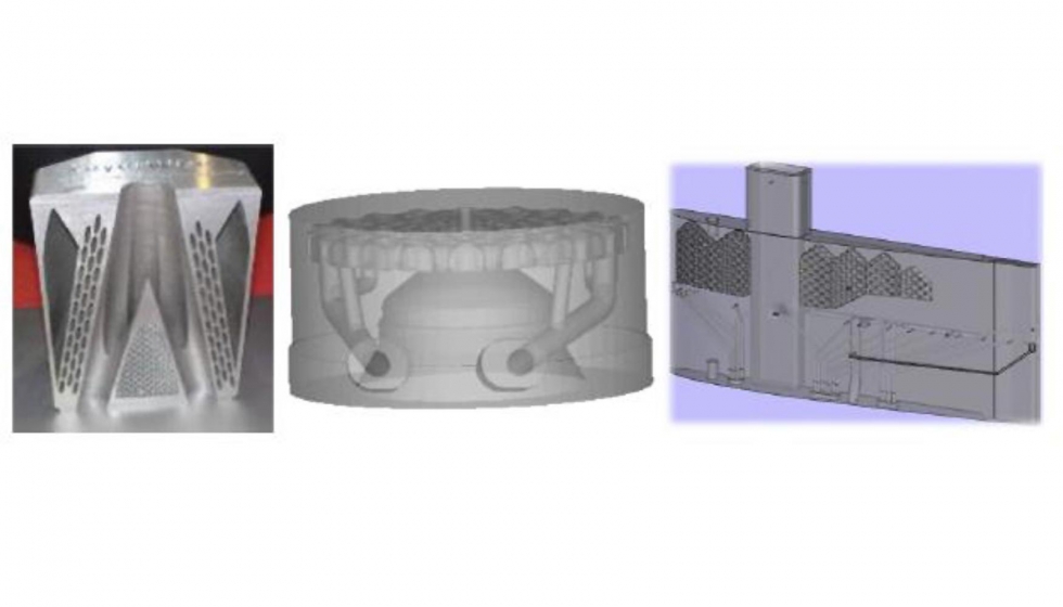 Figura 9. Ejemplo de componente con estructura interna fabricado por Additive Manufacturing [9]