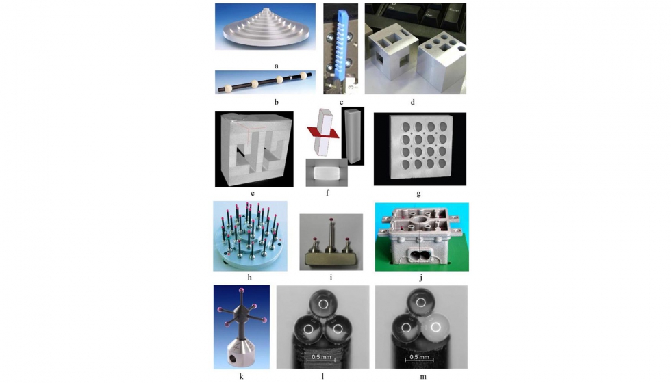 Figura 19. Ejemplo de artefactos empleados como patrones en CT (b, h, i, k se emplean para la determinacin del factor de escala) [31]...