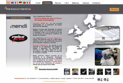 Aspect of the web page of Francisco Mendi