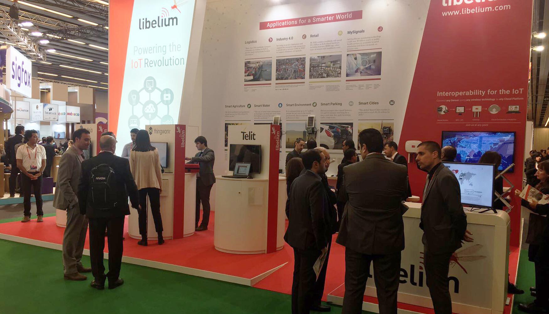 Stand de Libelium en el Mobile World Congress de Barcelona