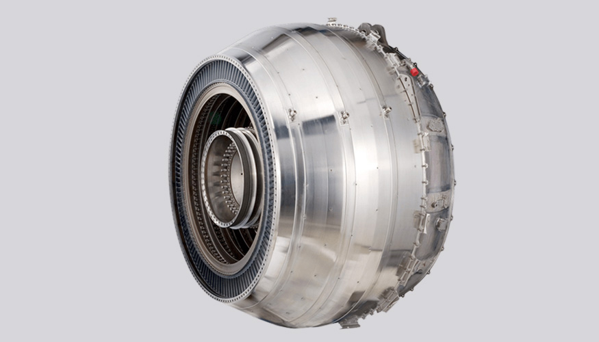 Figura 3. Conjunto turbina de motor turbofan civil GEnx con numerosos componentes en varias superaleaciones. Foto: General Electric...