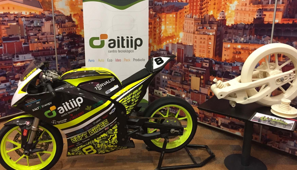 Aitiip expuso la moto con elementos impresos en 3D