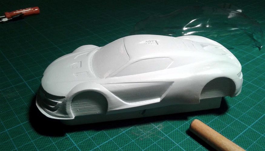 Prototipo de coche de slot fabricado por Ninco con impresin 3D